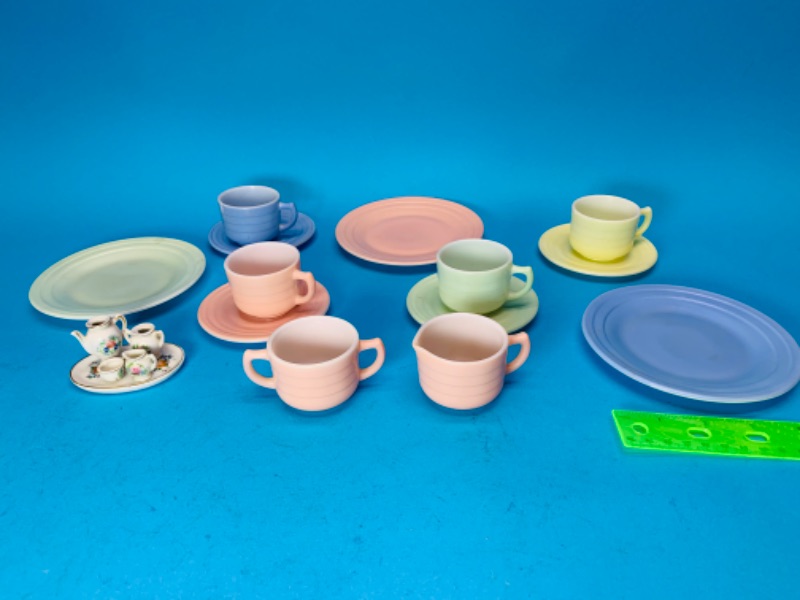 Photo 7 of 803895…vintage pastel mini tea cups and saucers and tiny Japan tea set 