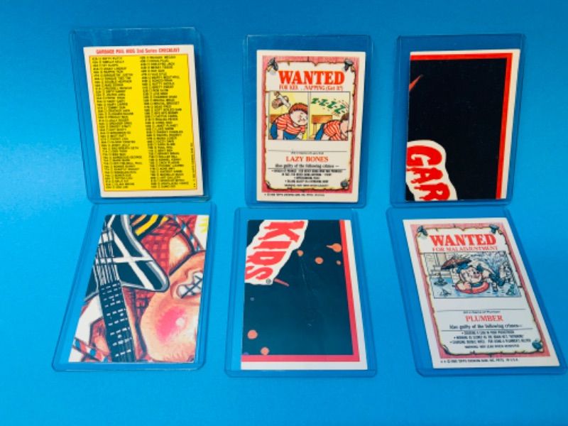 Photo 2 of 803896…6 vintage garbage pail kids sticker cards in hard plastic sleeves 