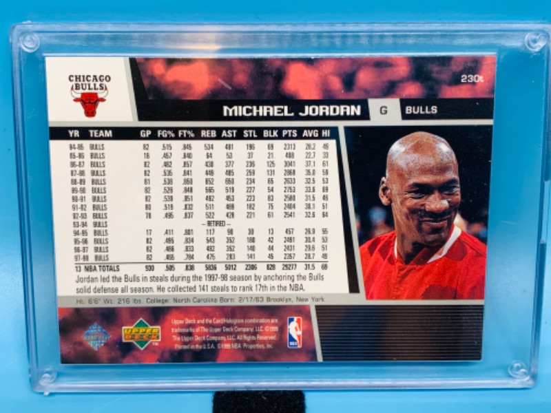 Photo 2 of 803950…upper deck Michael Jordan card 230t in hard plastic case 