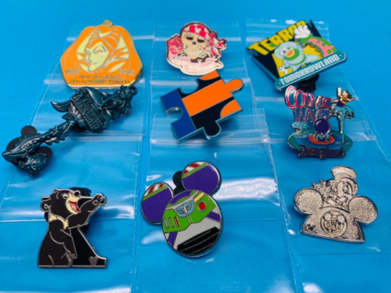 Photo 1 of 803978…9 Disney pins in plastic bags 