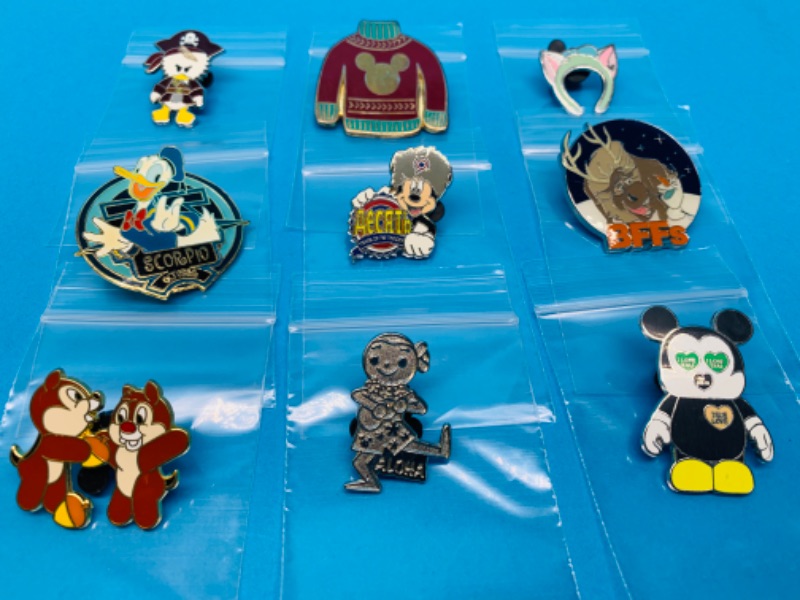 Photo 1 of 803981…9 Disney pins in plastic bags 