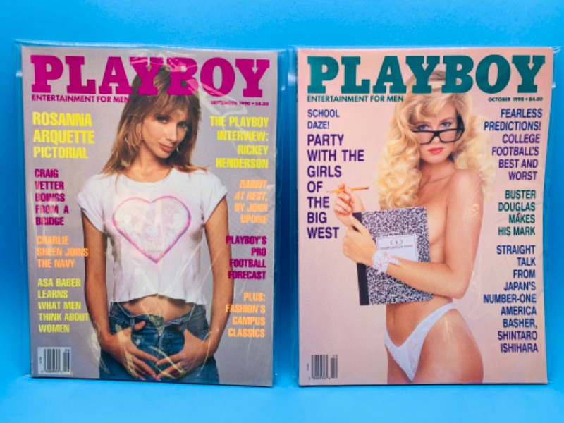 Photo 1 of 804001… adults only vintage  1990 playboy magazines in plastic sleeves 