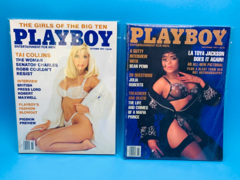 Photo 1 of 804005… adults only vintage 1991 playboy magazines in plastic sleeves 