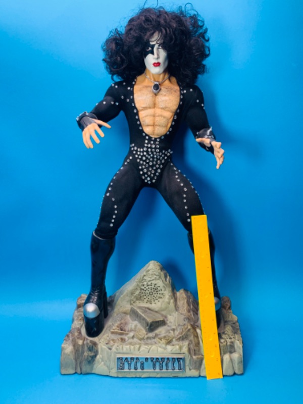 Photo 1 of 804013…xlarge 2 foot 4” poseable figure plays music  kiss Paul Stanley Destroyer has movable parts 