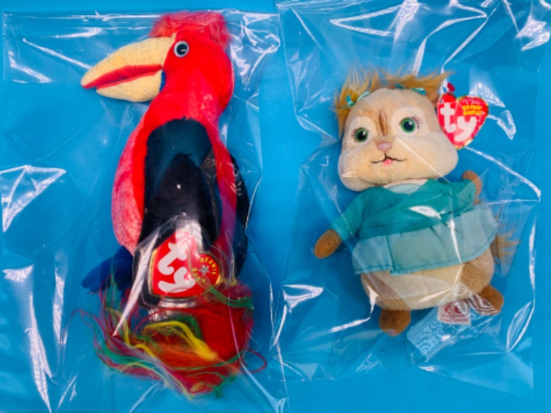 Photo 1 of 804093…2 TY beanie babies in plastic bags 