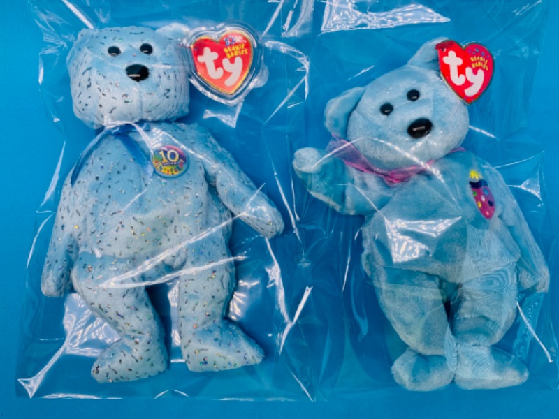 Photo 1 of 804099… 2 TY beanie babies in plastic bags 