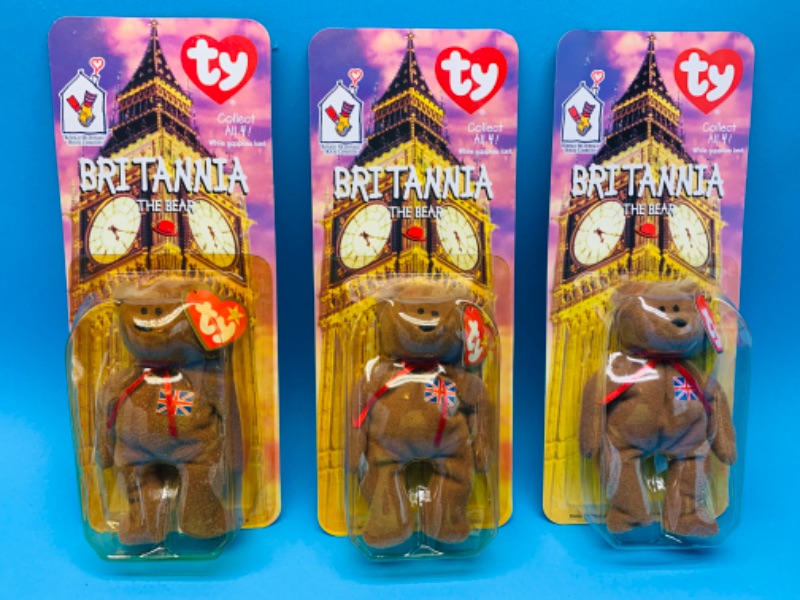 Photo 1 of 804104…3 sealed TY Mac Donald’s bears - all Britannia 