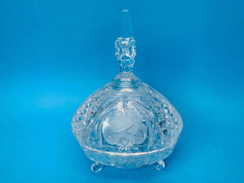 Photo 3 of 804112…vintage pressed glass/crystal lidded candy dish 