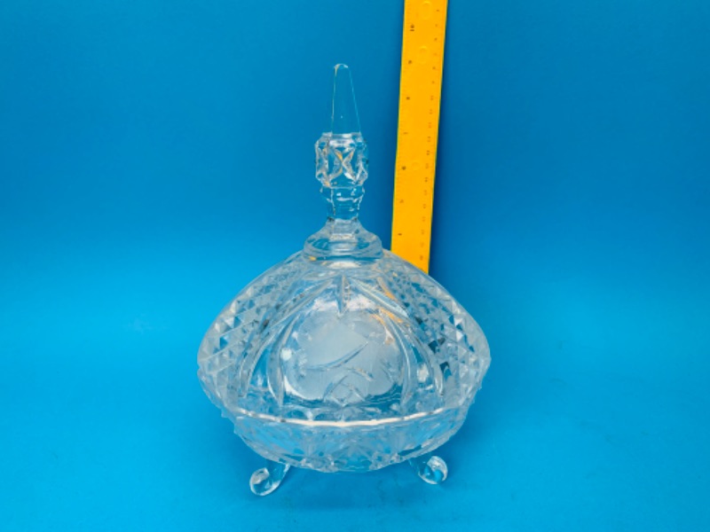 Photo 1 of 804112…vintage pressed glass/crystal lidded candy dish 