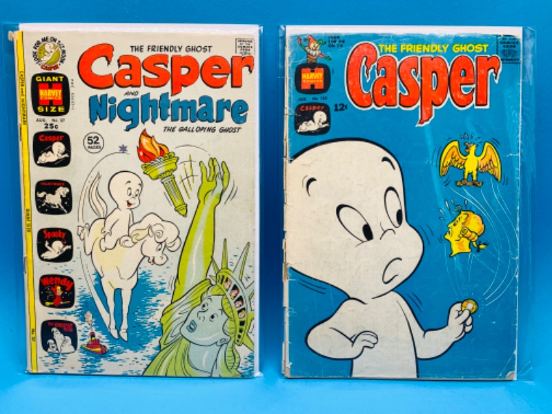 Photo 1 of 804131…vintage $.12 and $.25 cent Casper comics in plastic sleeves- some wear from age 