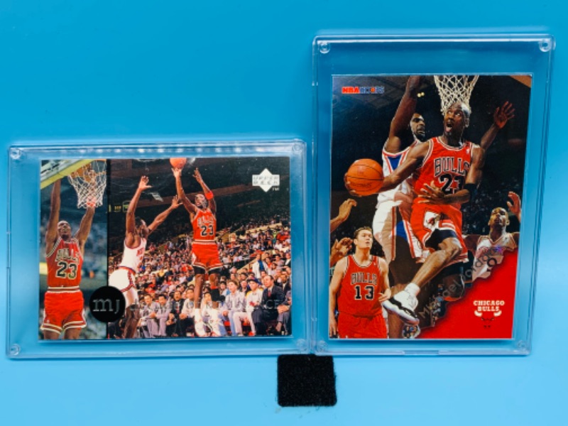 Photo 1 of 804144…  upper deck Michael Jordan decade of dominance card 89 and skybox card 20 in hard plastic cases