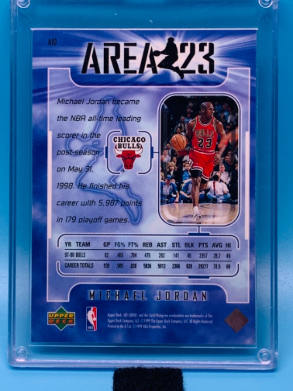 Photo 2 of 804150… upper deck area 23 Michael Jordan ionix card A10 in hard plastic case 