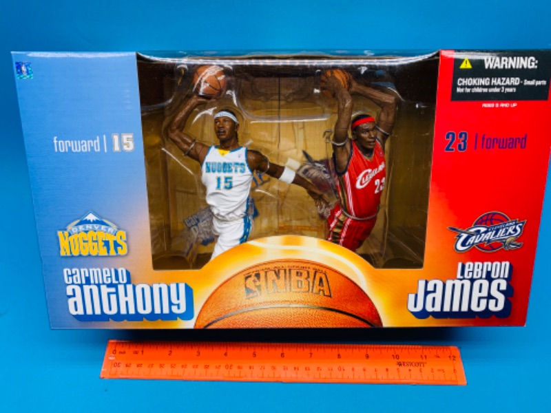 Photo 1 of 804162…mcfarlane toys LeBron James and Carmelo Anthony figures in original box