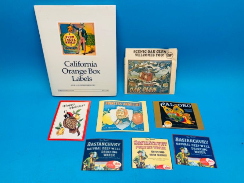 Photo 1 of 804187…vintage California citrus box labels book, postcards, and small labels 