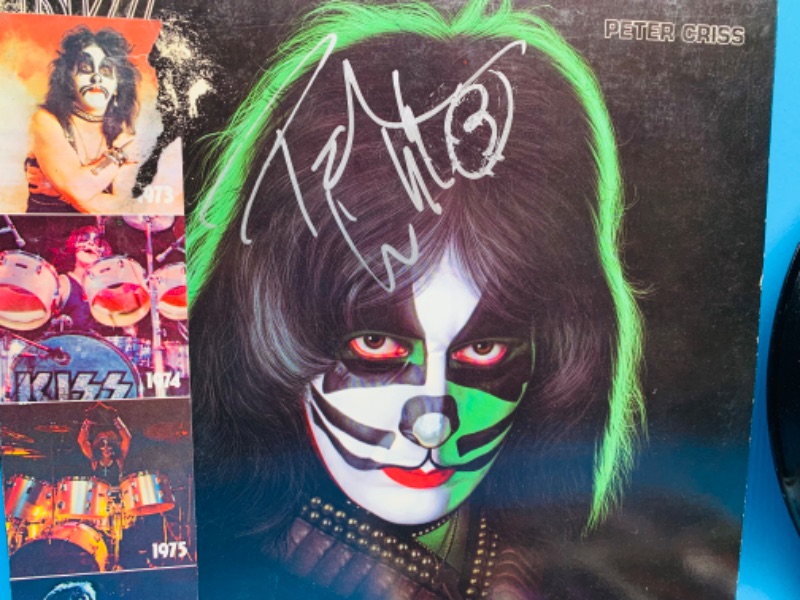 Photo 4 of 804215…autographed kiss Peter Criss solo vinyl record in plastic sleeve- some wear to cover 