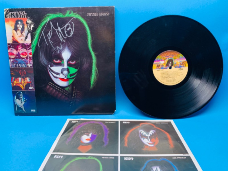 Photo 1 of 804215…autographed kiss Peter Criss solo vinyl record in plastic sleeve- some wear to cover 