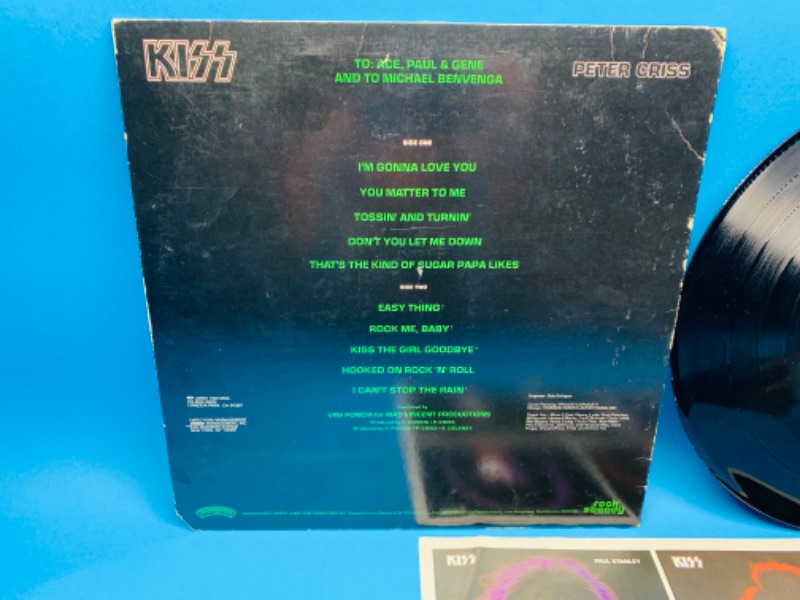 Photo 3 of 804215…autographed kiss Peter Criss solo vinyl record in plastic sleeve- some wear to cover 