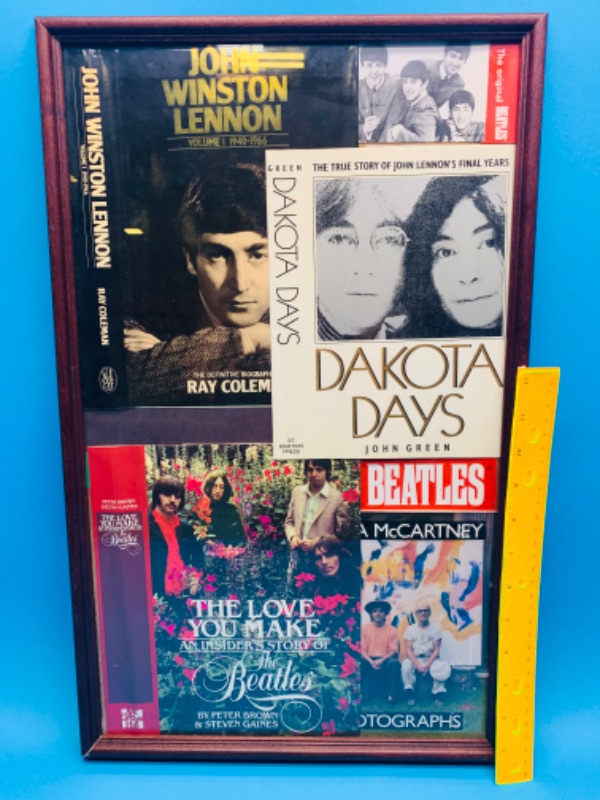 Photo 1 of 804217…framed Beatles book covers and memorabilia 13 x 21