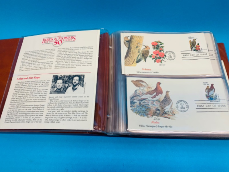 Photo 1 of 804227…binder of stamps- birds and flowers of the 50 states see photos 