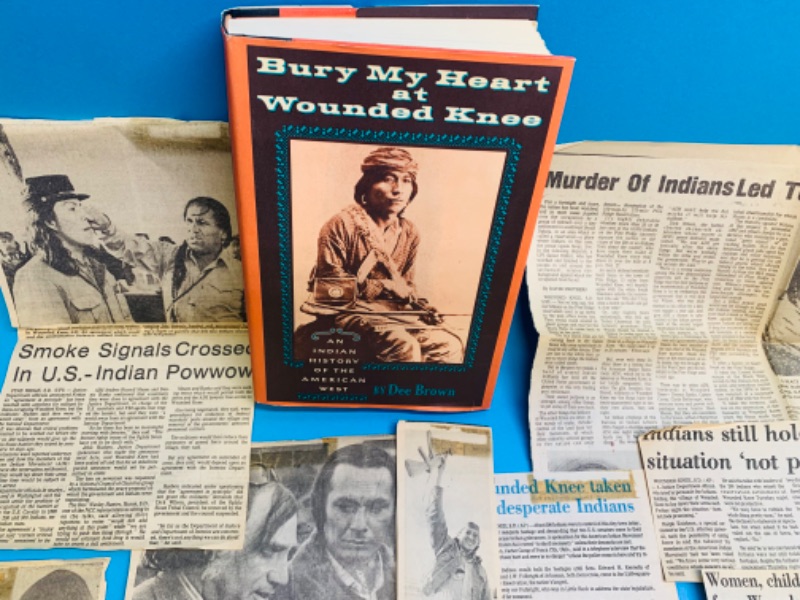 Photo 5 of 804228…vintage wounded knee newspaper clippings and book 