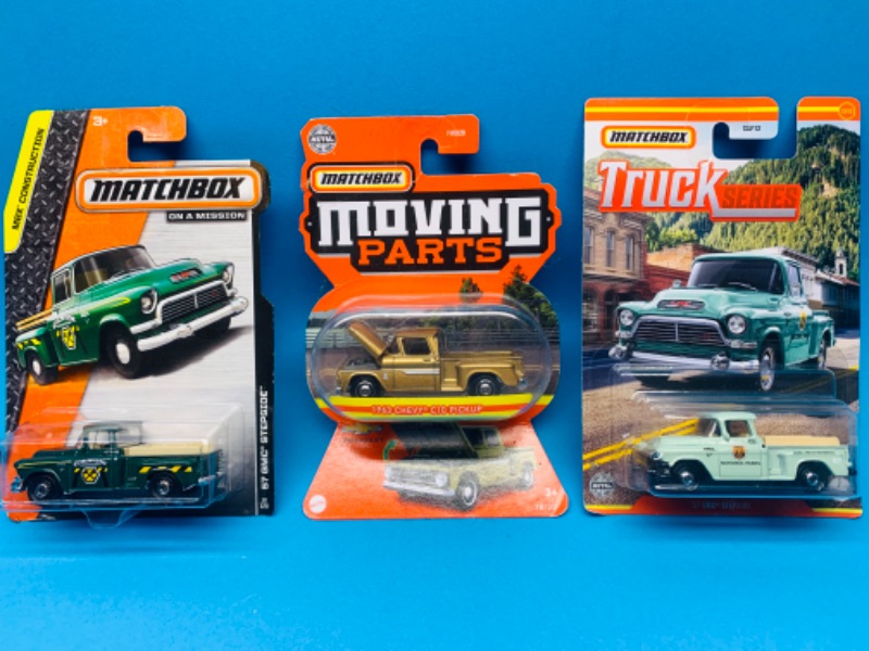 Photo 1 of 804278…Chevy stepside matchbox die cast trucks in original packages 