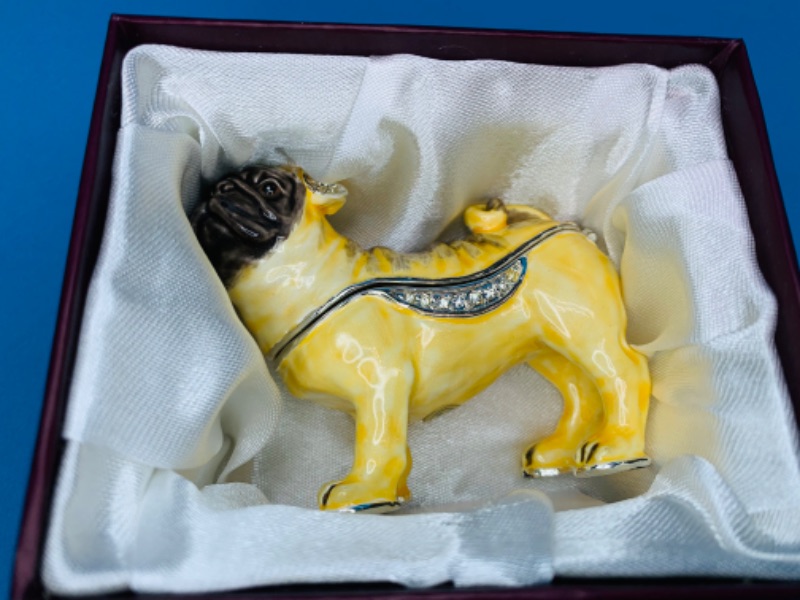 Photo 1 of 804317…3” impulse jeweled and crystal enamel hinged trinket box in satin lined box 