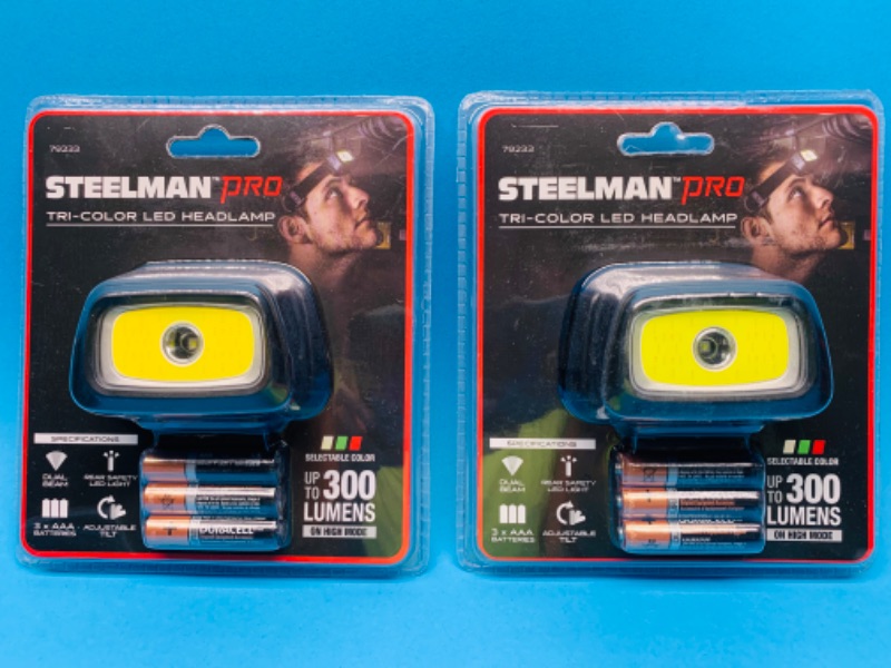 Photo 1 of 804321… 2 steelman pro tri-color led headlamp in packages 