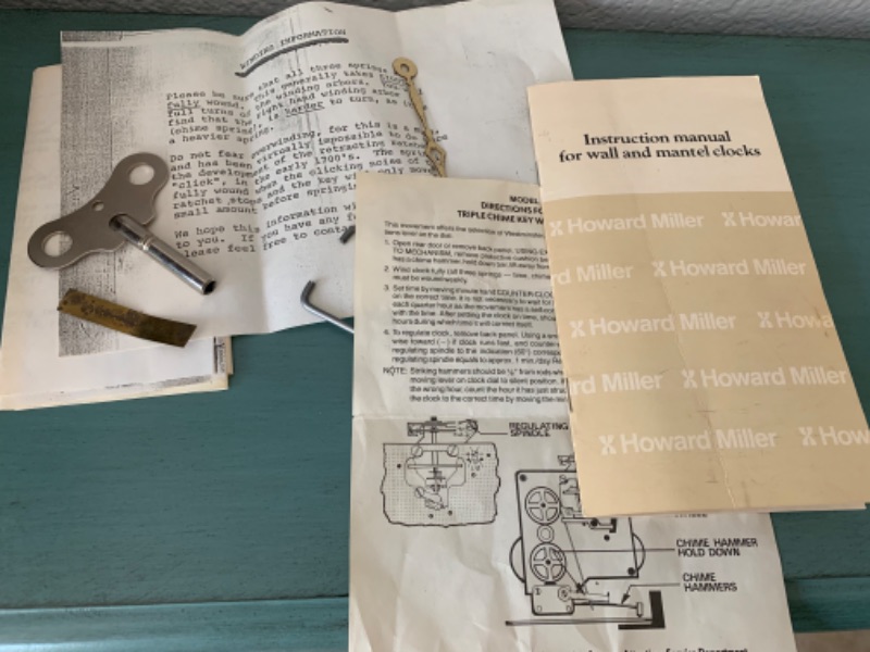 Photo 4 of 804350…excellent condition vintage Howard Miller mantle clock - second hand was removed but can easily be put back again if you prefer having a second hand - just oil gears and wind 10 x 15 