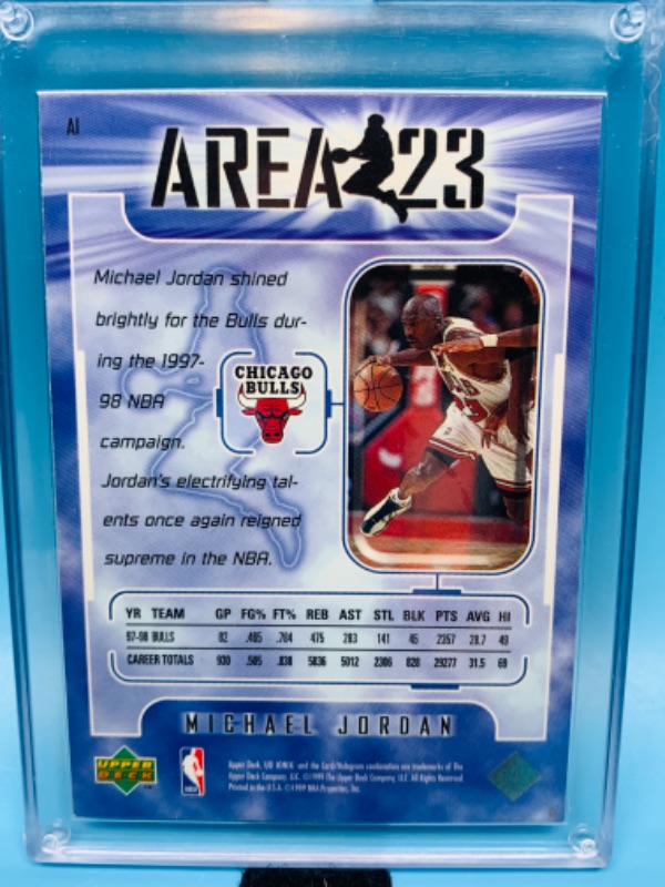 Photo 2 of 804364…upper deck ionix Area 23 hologram Michael Jordan card A1 in hard plastic case