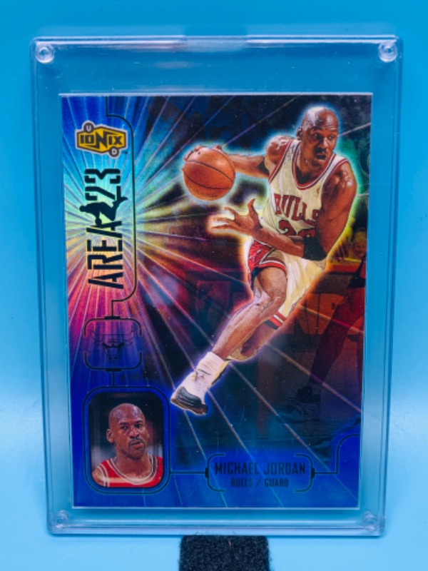 Photo 1 of 804364…upper deck ionix Area 23 hologram Michael Jordan card A1 in hard plastic case