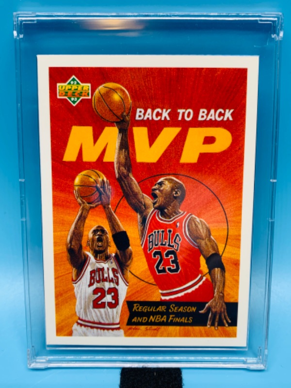 Photo 1 of 804369…upper deck Michael Jordan back to back mvp card 67 in hard plastic case 