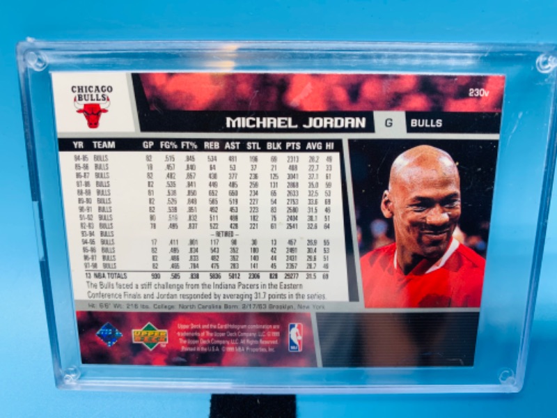 Photo 2 of 804370… upper deck Michael Jordan card 230V in hard plastic case