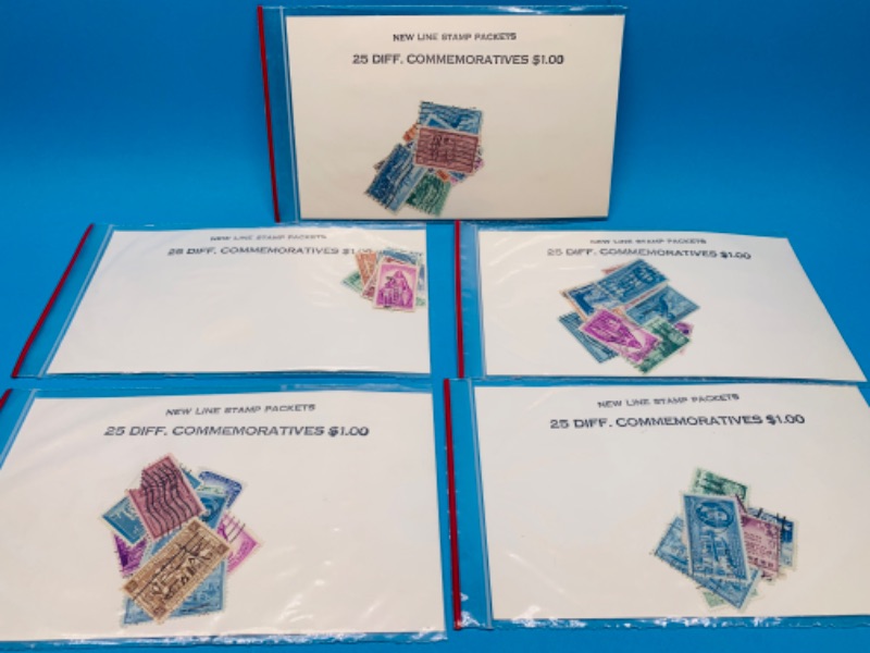 Photo 4 of 804377…5 packs of 25 different commemoratives $.03 cent stamps 