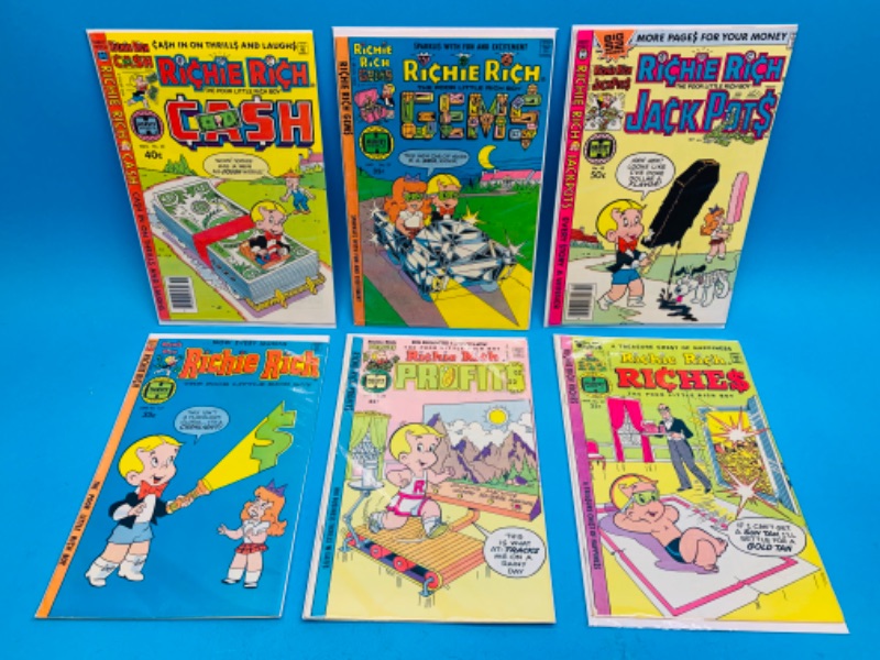 Photo 1 of 804391…6 vintage Richie Rich comics in plastic sleeves 