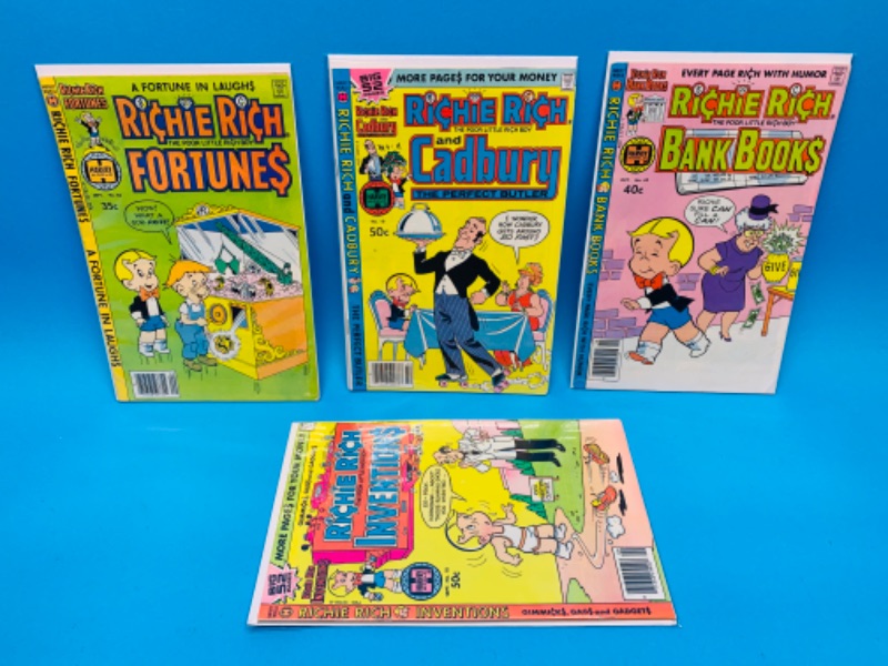 Photo 1 of 804392…4 vintage Richie Rich comics in plastic sleeves 