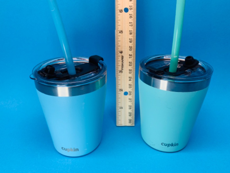 Photo 1 of 804418…2 small thermal cupkin tumblers with straws 