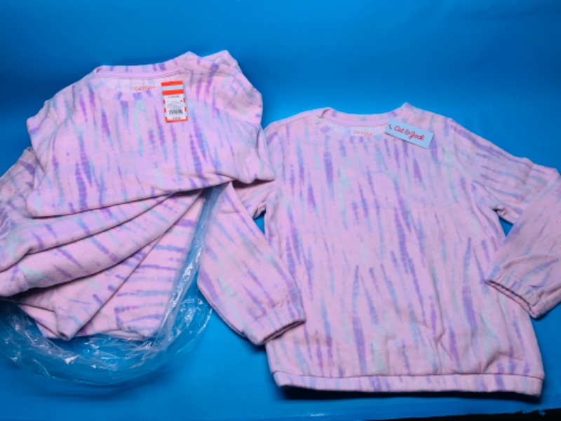 Photo 1 of 804430… 6 girls size large 10/12 Cat and Jack tie dye long sleeve shirts 6 x $12.00=$72.00 