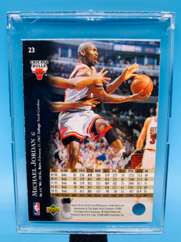 Photo 2 of 804440… upper deck Michael Jordan card 23 in hard plastic case