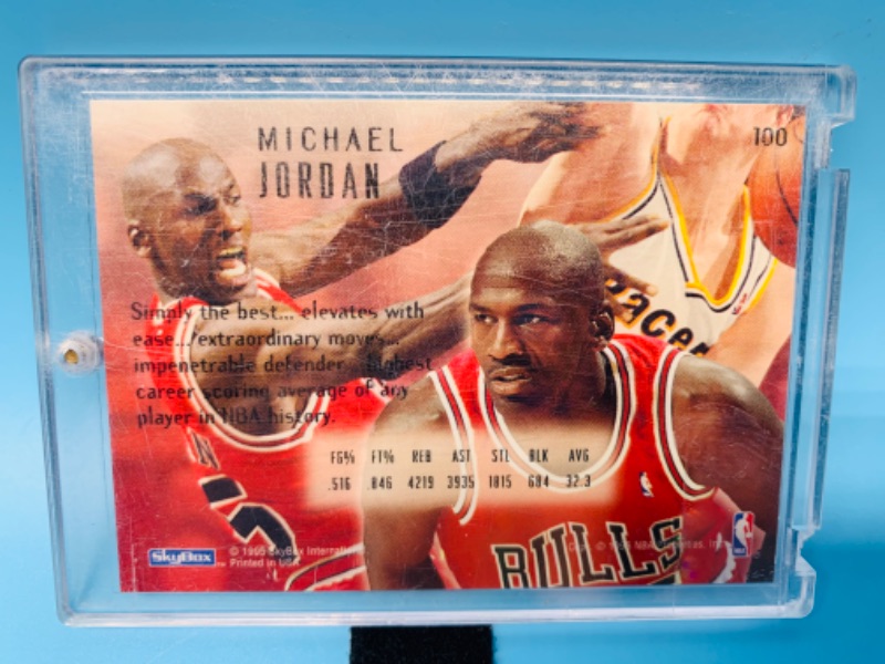 Photo 2 of 804442…skybox Air Jordan E motion Michael Jordan card 100 in hard plastic case