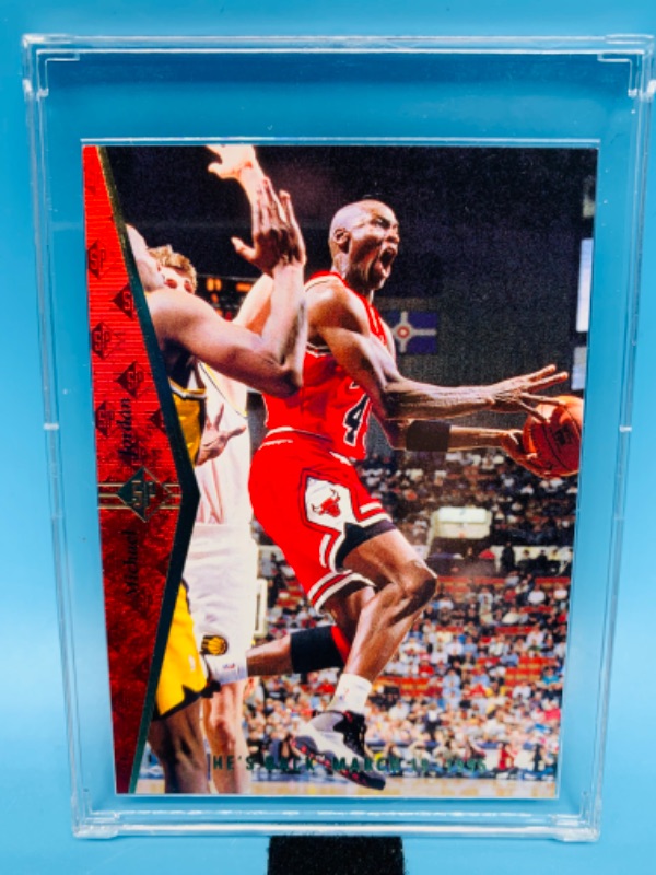 Photo 1 of 804443… upper deck Michael Jordan card MJ1 in hard plastic case