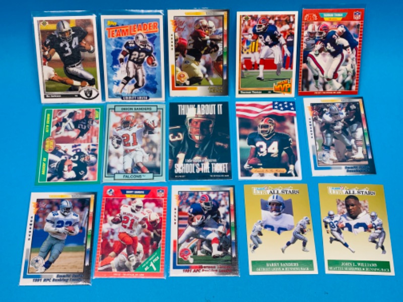 Photo 1 of 804455…15 nfl running back trading cards in plastic sleeves 