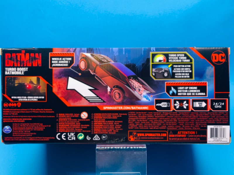 Photo 1 of 804475… Batman remote control turbo boost batmobile with wheelie action, light-up engine,and USB in original box