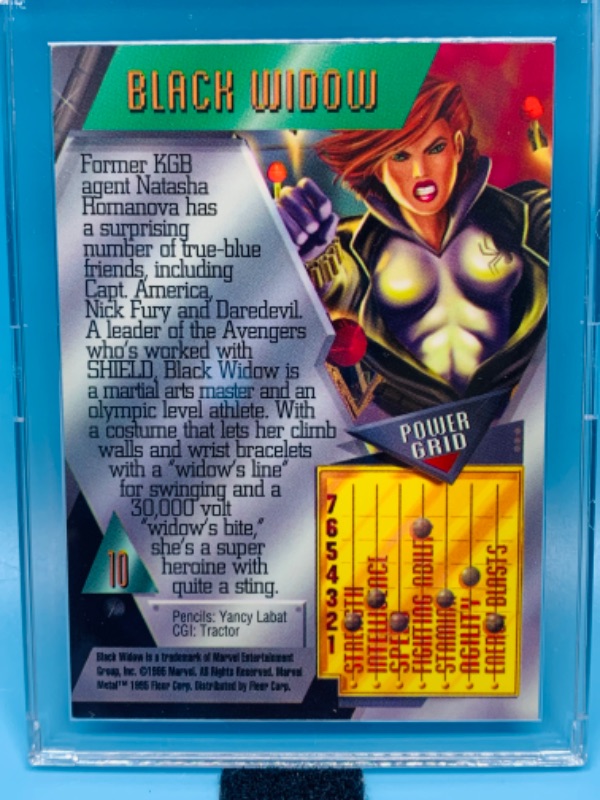 Photo 2 of 804526… Marvel metal black widow card 10 in hard plastic case