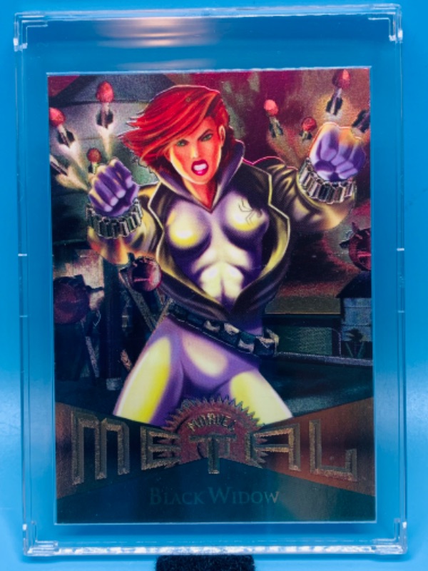 Photo 1 of 804526… Marvel metal black widow card 10 in hard plastic case