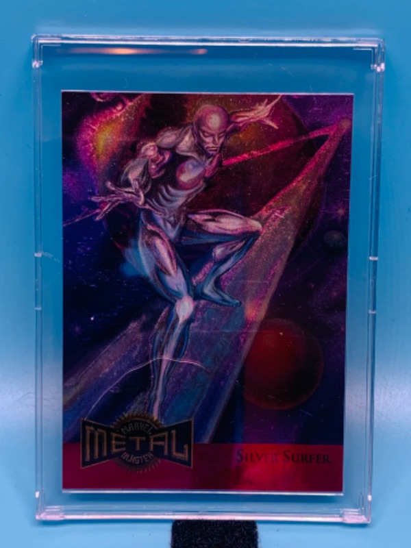 Photo 1 of 804545… Marvel metal blaster silver surfer card 11 Limited edition in hard plastic case