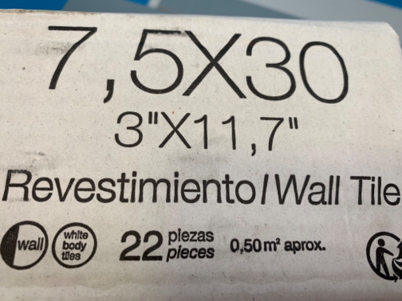 Photo 7 of 804595…64 total square feet- 12 boxes Vienna ash blue 3” x 12” wall tiles. 22 per box 5.38 square feet per box made in Spain 