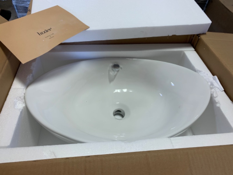 Photo 4 of 804598…luxier oval ceramic bathroom vessel sink in original box 