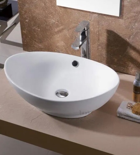 Photo 1 of 804598…luxier oval ceramic bathroom vessel sink in original box 