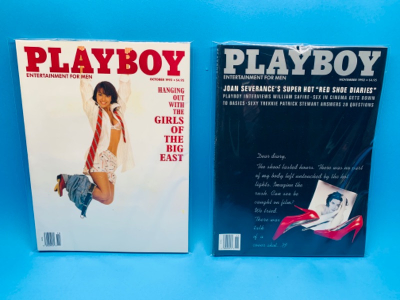 Photo 1 of 804608…adults only playboy magazines from 1992 in plastic sleeves 