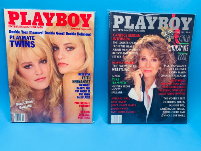 Photo 1 of 804609…adults only playboy magazines from 1989 in plastic sleeves 